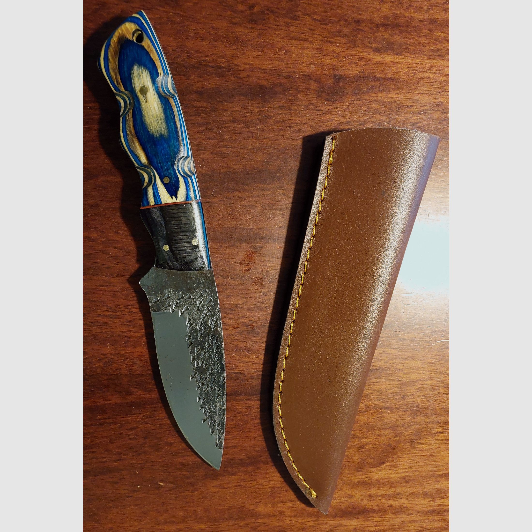 Beautiful hunting knife carbon steel - 24cm - with leather sheath New!