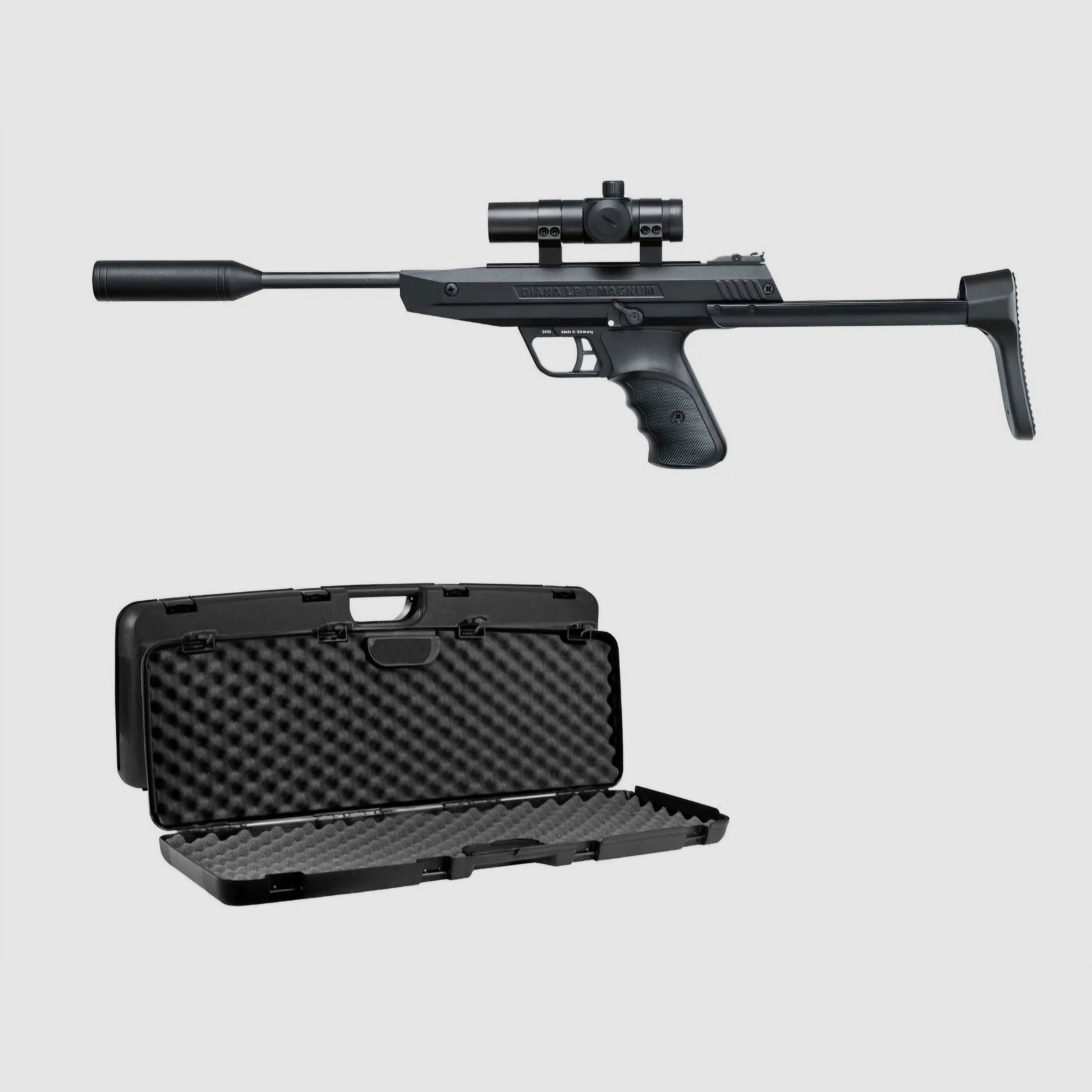 For sale: Diana LP8 Magnum Tactical Set - 4.5 mm Diabolo + Red Dot + Case, like NEW