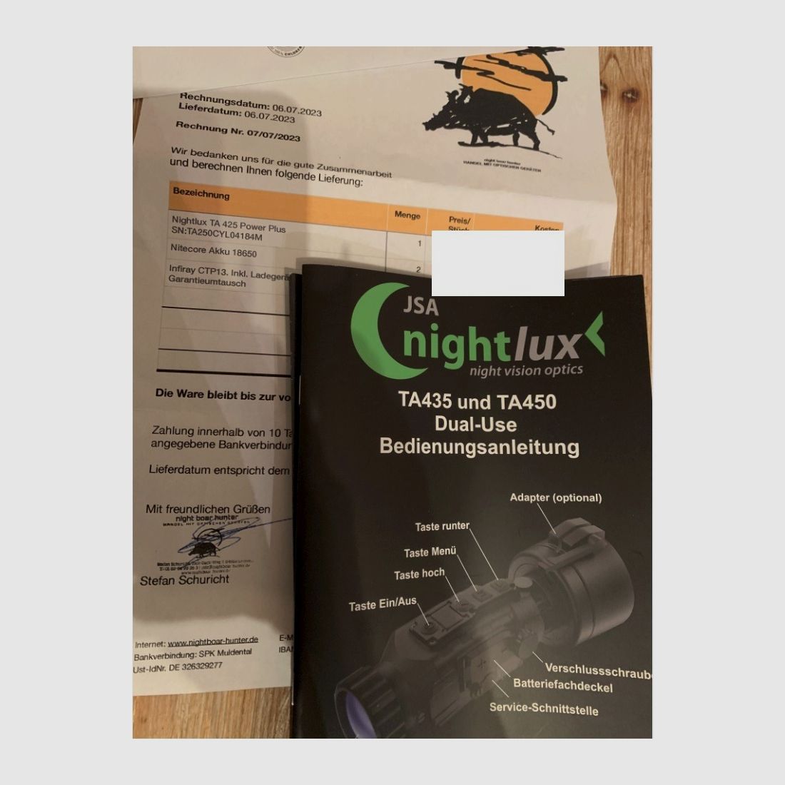 Wärmebild Kamera Vorsatzgerät JSA/Guide Nightlux TA425 Power Plus!