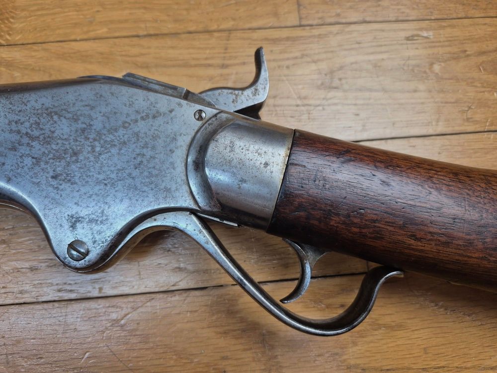 Sehr schöner und sehr seltener Spencer 1860 New Model – Kal. 56-50 – Herstellung Spencer Boston 1868 – Waffe der Francs-Tireurs und der Legion 1870-1871 – Sehr selten als Gewehr (1000/5000 Exemplare New Model) – TBE ++, Bild 35 von 41