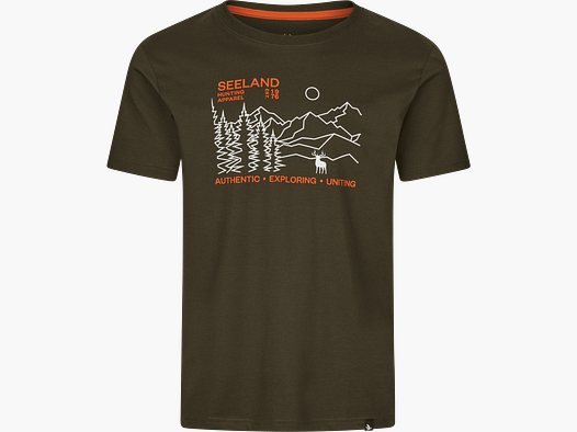 Seeland Landschaft T-Shirt Herren Pine green, L