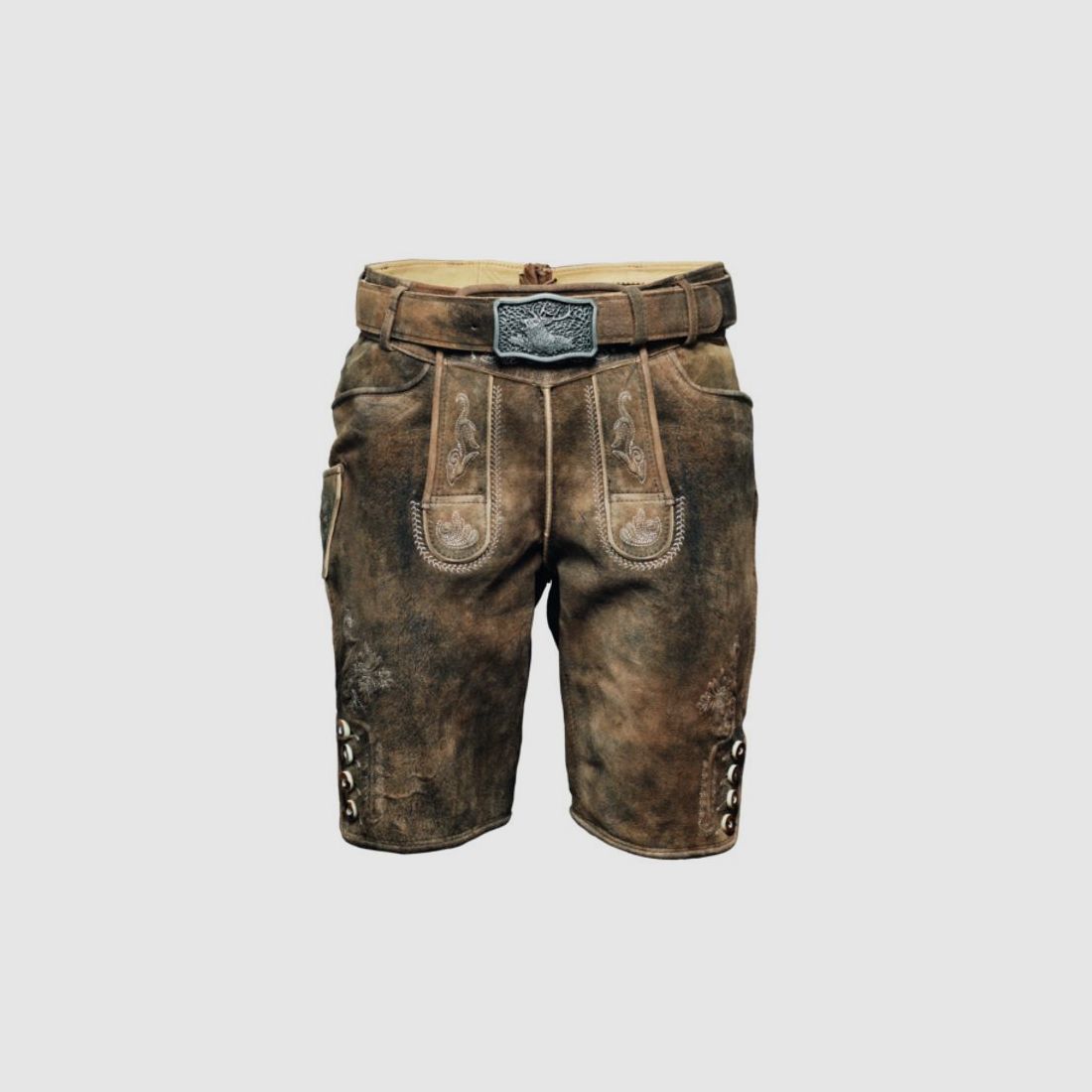 Kettner H-Leren Broek Arno met Riem | Steengrijs, afbeelding 2 van 2