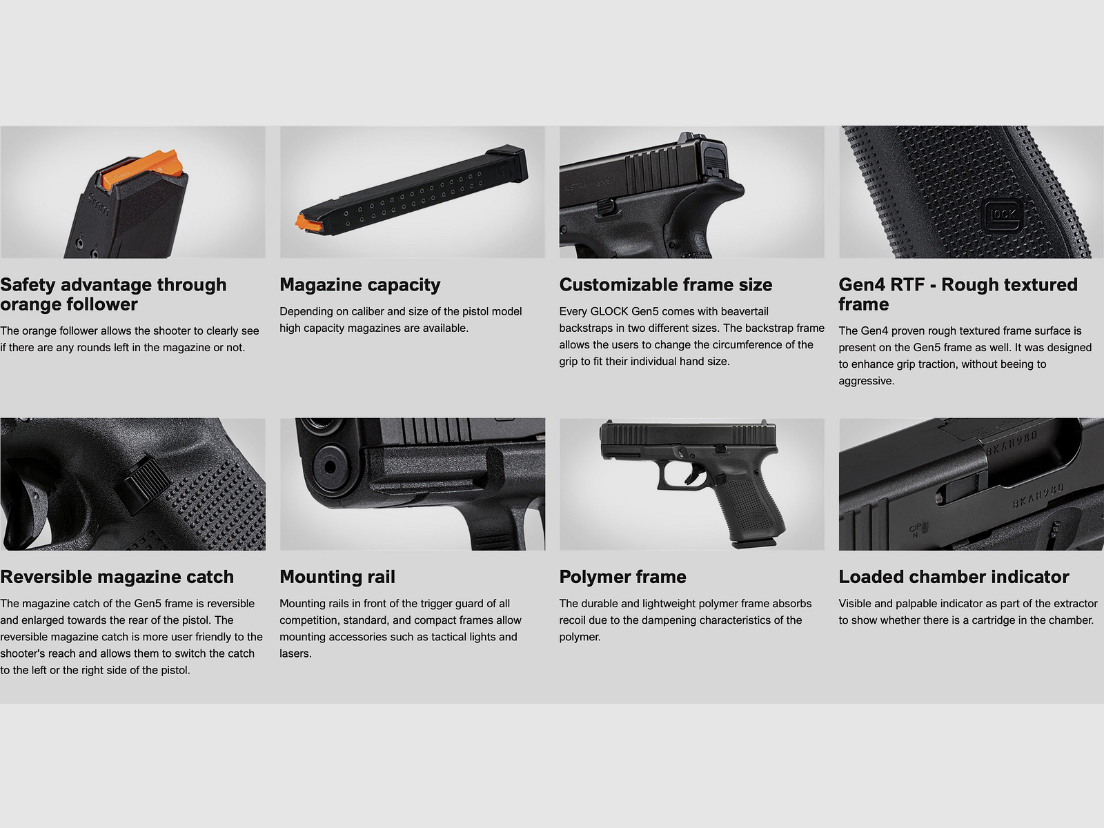 Glock G19 Gen5 9mm Luger pistol