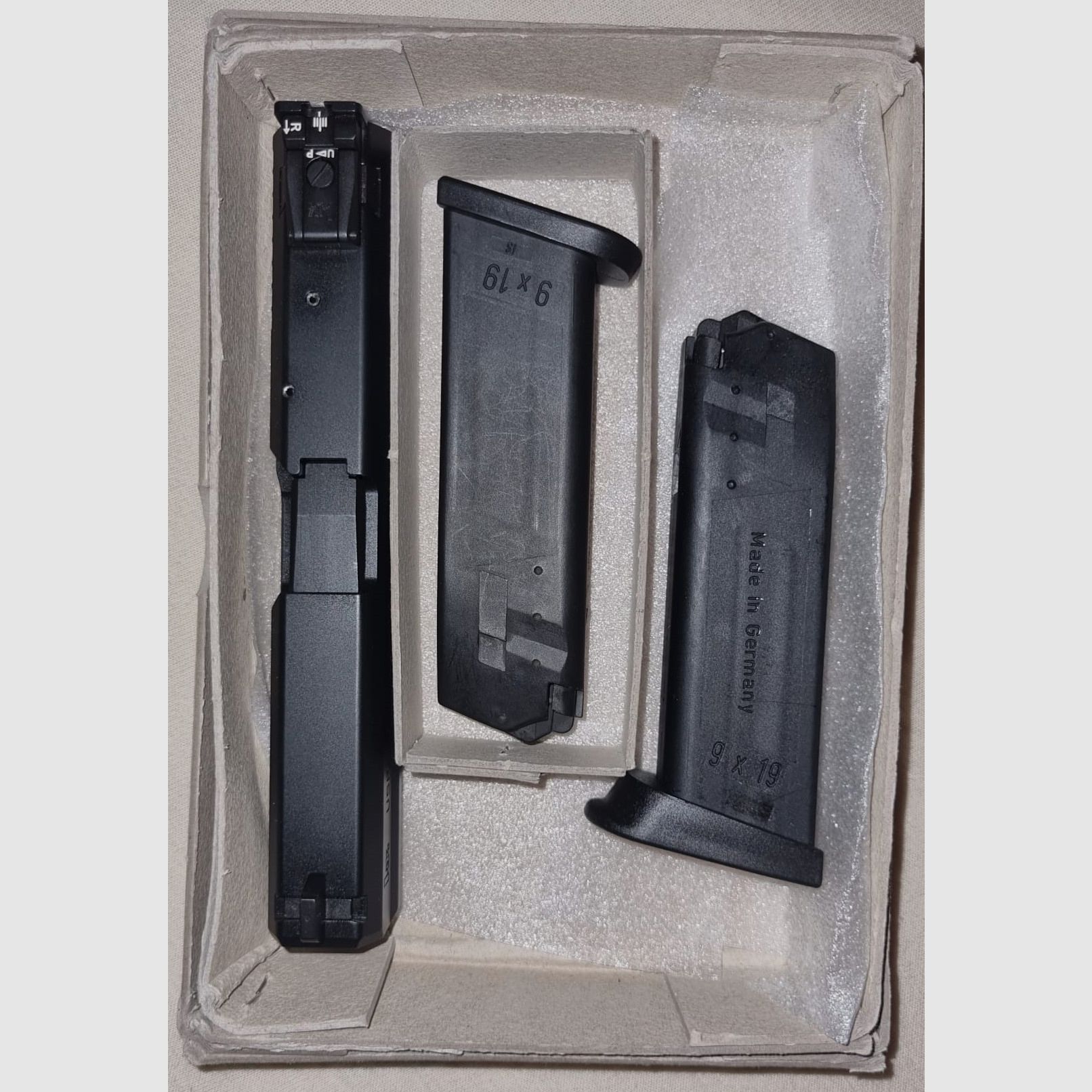 Heckler & Koch Wechselsystem Custom Sport, Kal. 9mm Luger, f. USP-Griffstücke Kal. 40 S&W inkl. 2 Magazine