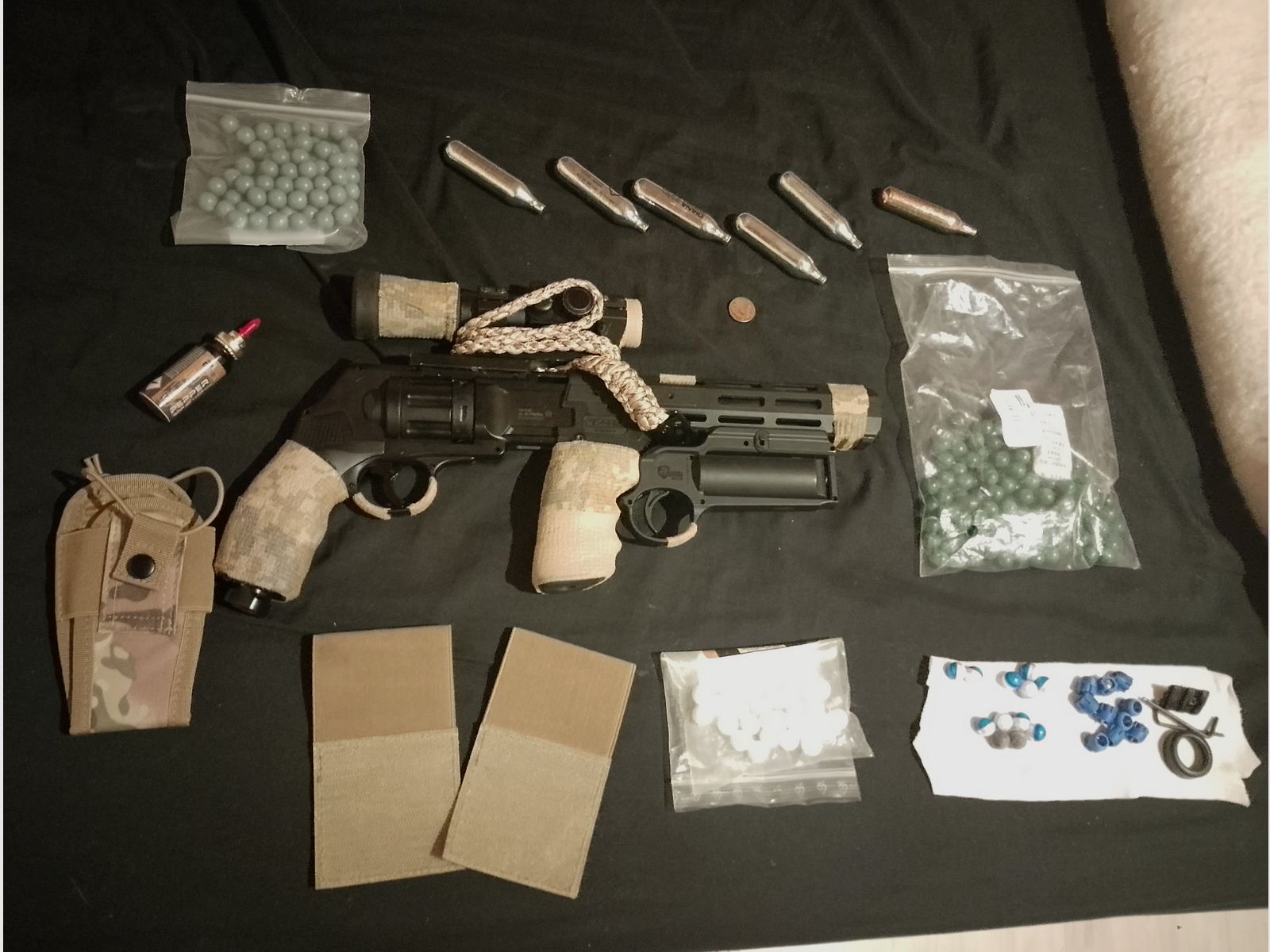 Actualización Long T4e HDR50 Tactical Rifle Kit Punto Rojo Láser Balas de Goma RAM Paintball Markierer Cal .50 Set Cápsulas CO2 Revolver Lanzador de Pimienta cañón largo Red DOT, imagen 1 de 6
