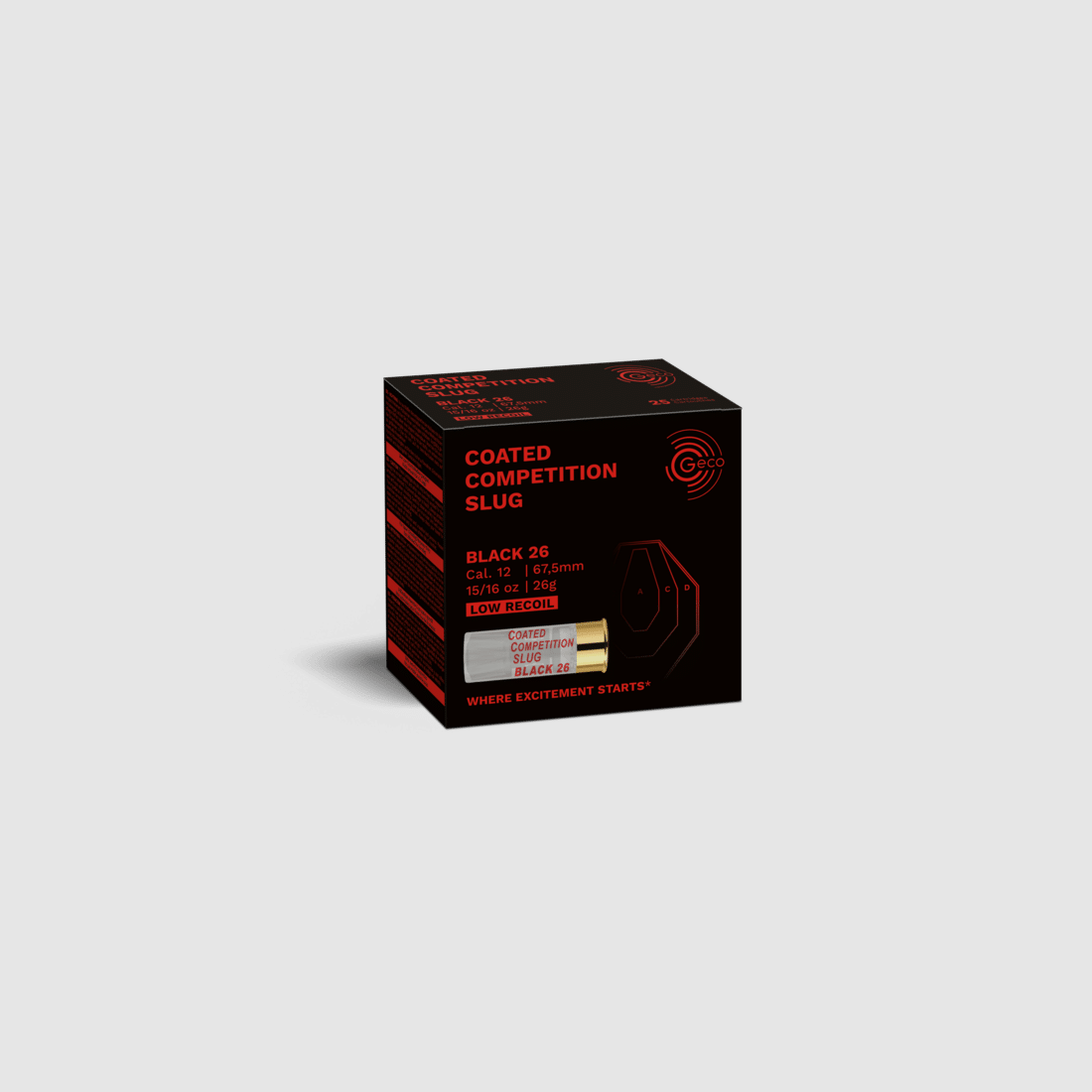 12/67.5 Geco Coated Competition Slug Black, 26g