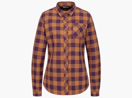 Blaser Charlotte checkered blouse in ochre/purple for women