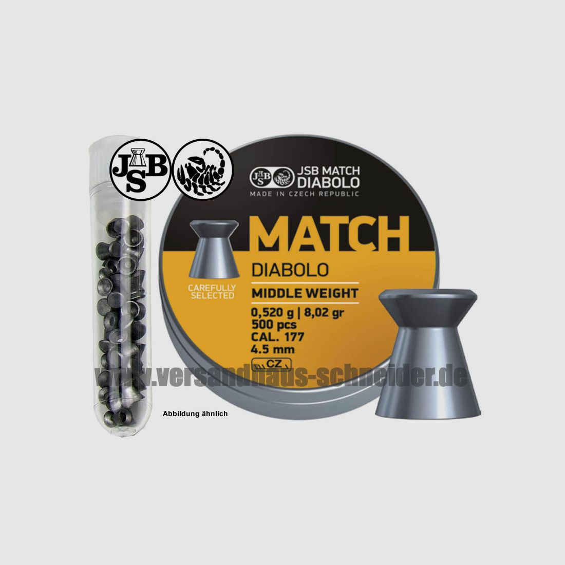 Testpack JSB Match Diabolo fĂĽr Luftgewehr Kal. 4,48 mm 40 StĂĽck