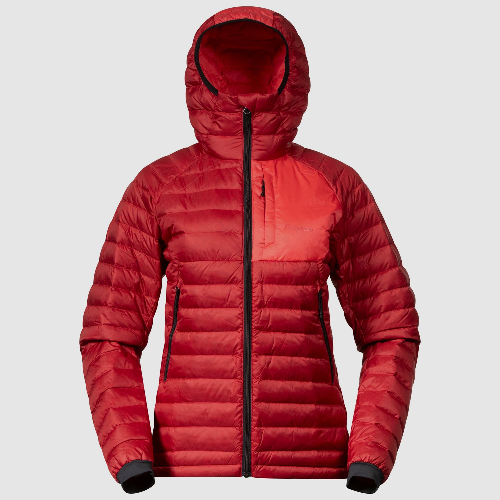 Bergans Vaagaa Light Down Jacket Hood Women Crimson Red/Peachy Red S