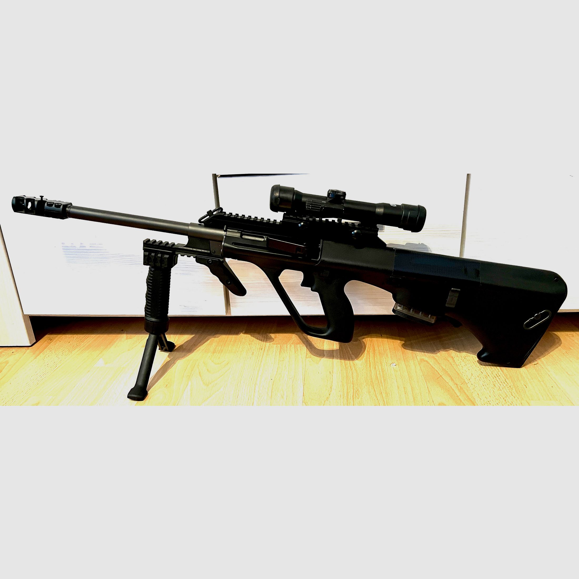 Steyr AUG reference weapon for sight test article - precision conversion prepared for sports use. (Alternative to Schmeisser, Hera, HK MR223, HK243, AR15, OA 15, Savage, DAR, Brunk, LDT)