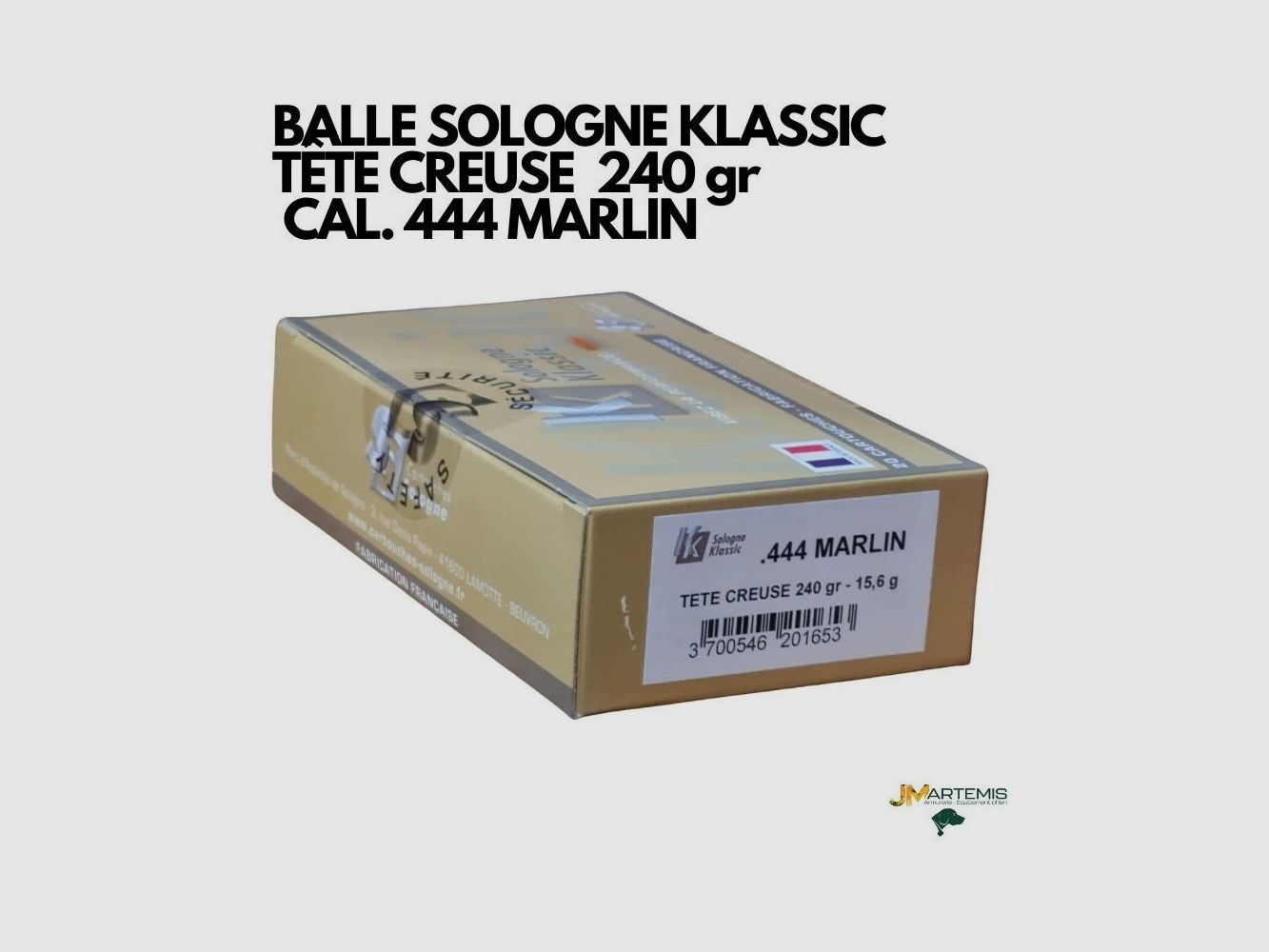PATRONE SOLOGNE KLASSIC HOLLOW POINT 240 gr KAL. 444 MARLIN, Bild 2 von 3
