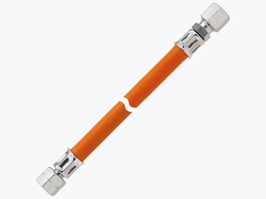 Gas-Mitteldruckschlauchleitung 10 bar G 3/8 LH-ÜM x RVS 8 x 400
