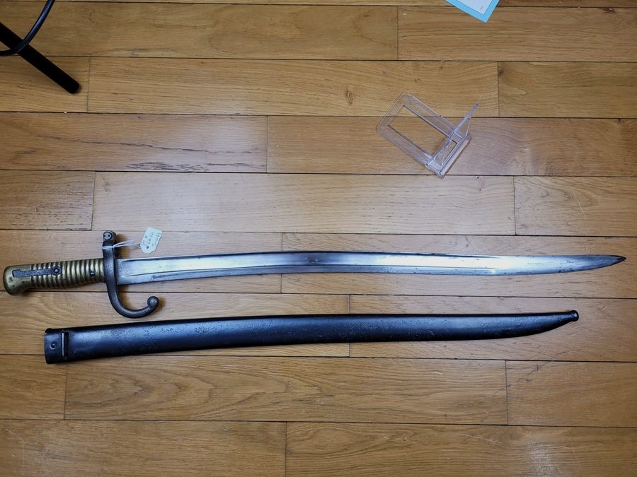 Sehr schöne Chassepot-Bajonett 1866 – Kaiserliche Fabrik St. Etienne – Juni 1868 – mit der gleichen Nummer – TBE, Bild 6 von 11
