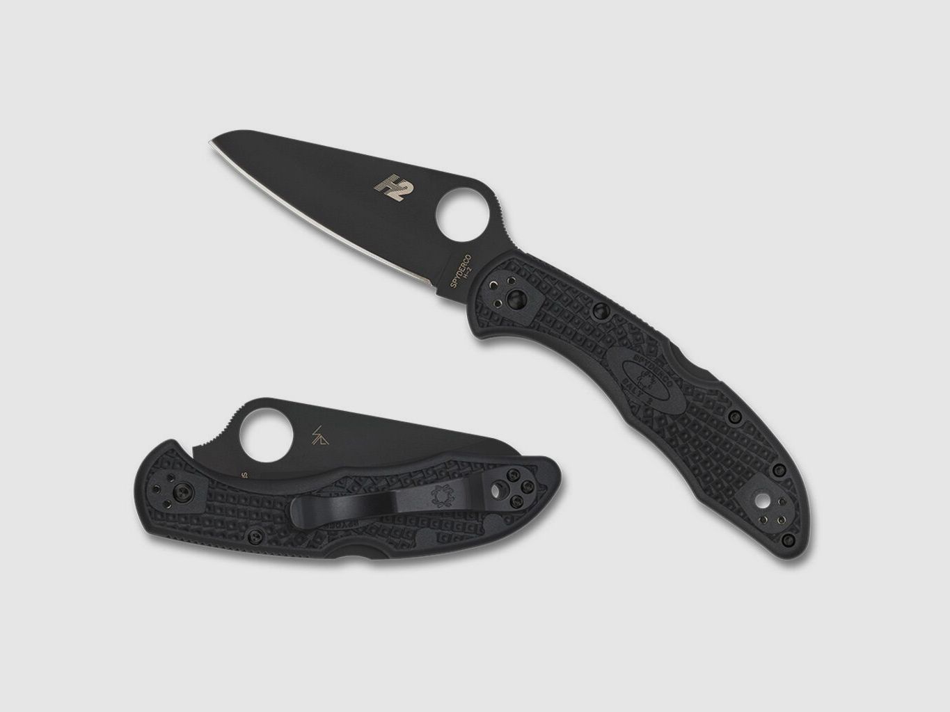 Spyderco Salt 2 Folding Knife with Black FRN Handle, Black Serrated, image 2 of 3