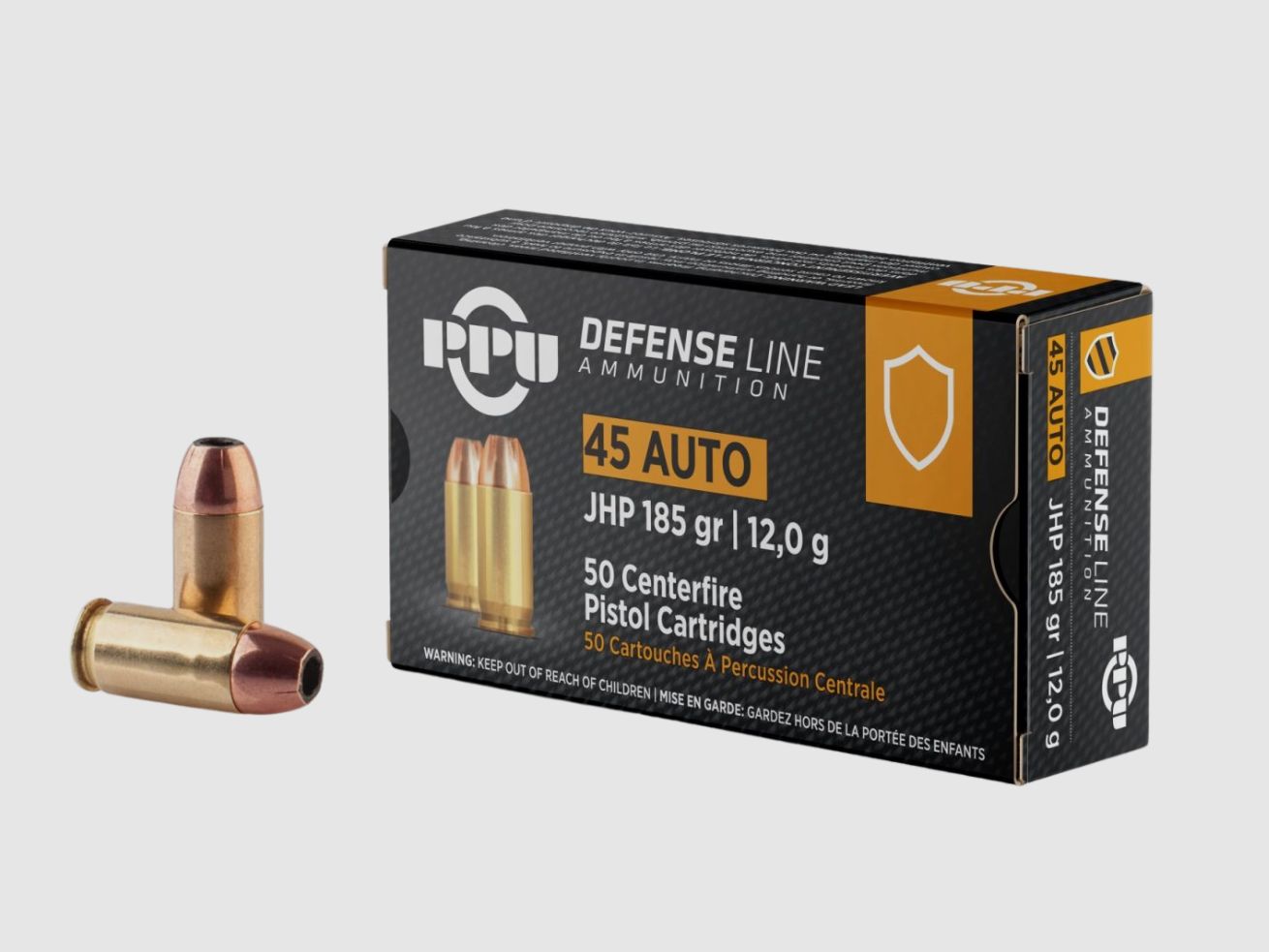 PPU .45 ACP Verdediging 185gr 12,0g JHP