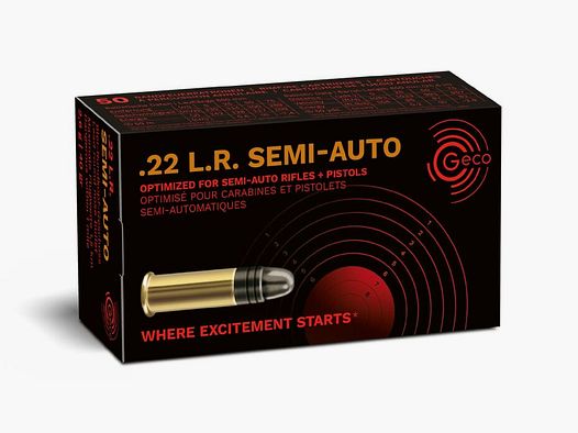 Geco Fusil Semi-Automatique .22 LR 2,6g / 40GR LRN 50 cartouches