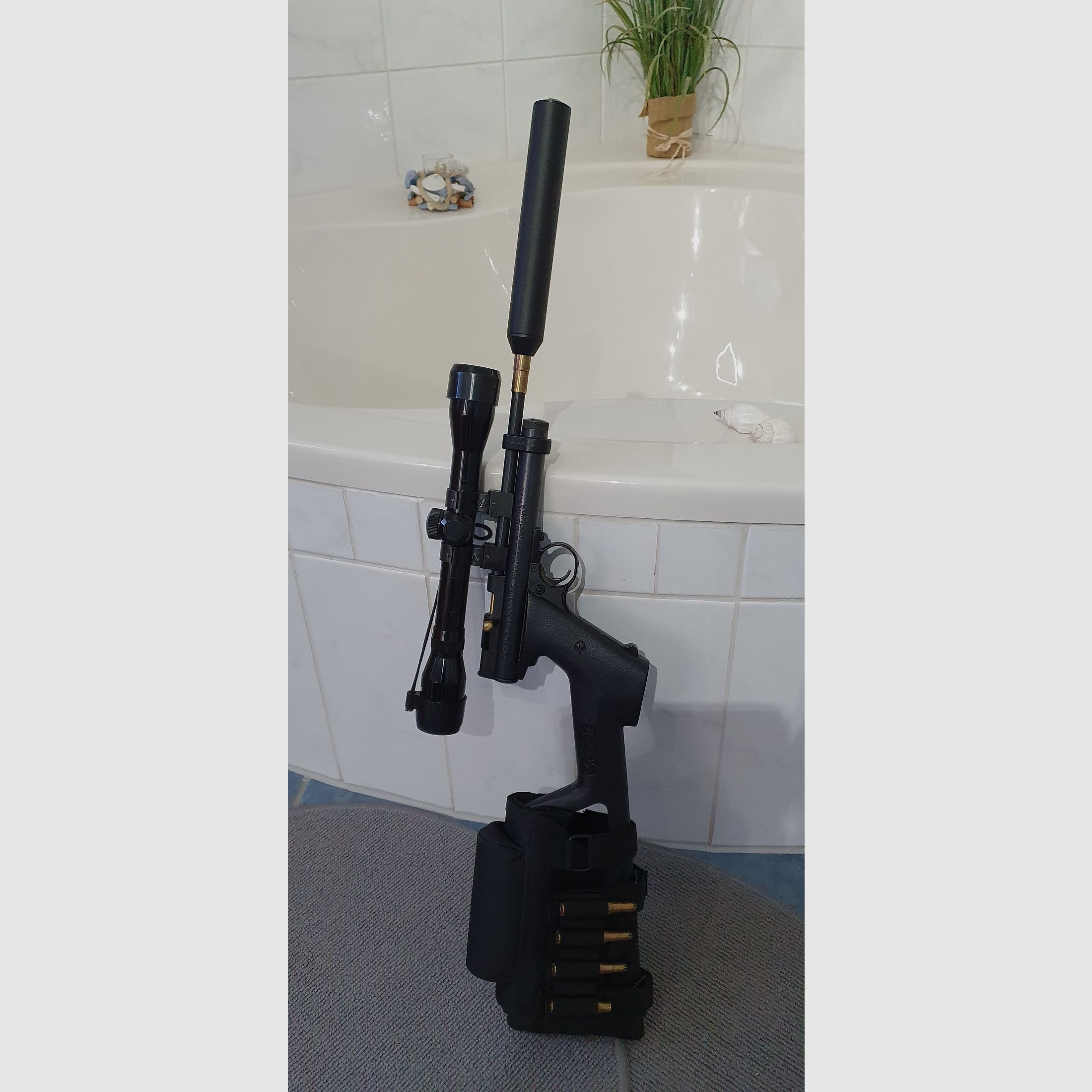 Crosman 2240 + Langschaft+Schalldämpfer (F)+ Zielvernrohr 4X32 Japan