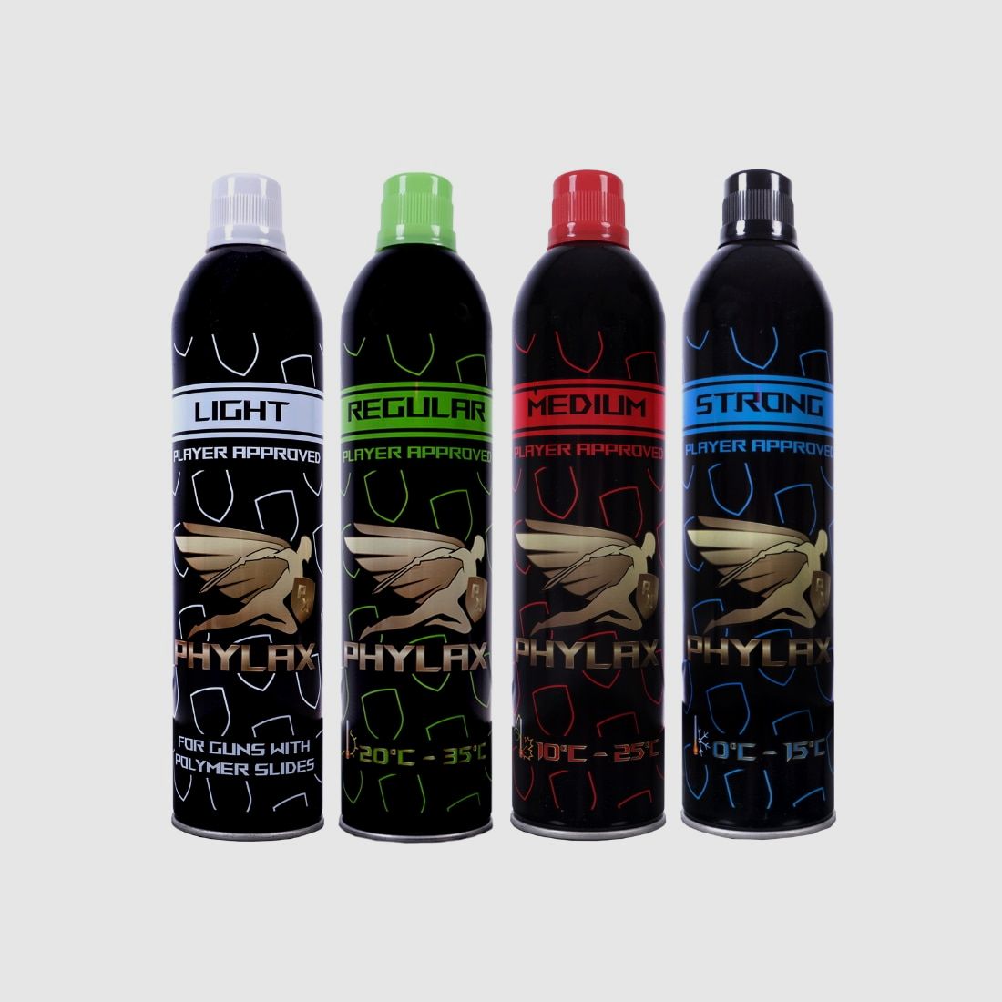PHYLAX Airsoft Pack de démarrage vert (4 variétés de 8 - 14 Bar) - 2400ml