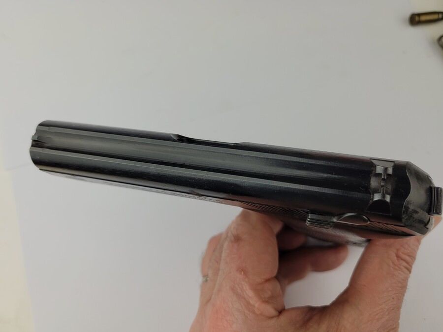 Schöner Mauser-Pistole – Modell HSC – 7,65mm – zwei Magazine! – acht Schuss – 1942 / 1943 – Original-Holster – sehr guter Zustand, Bild 9 von 10