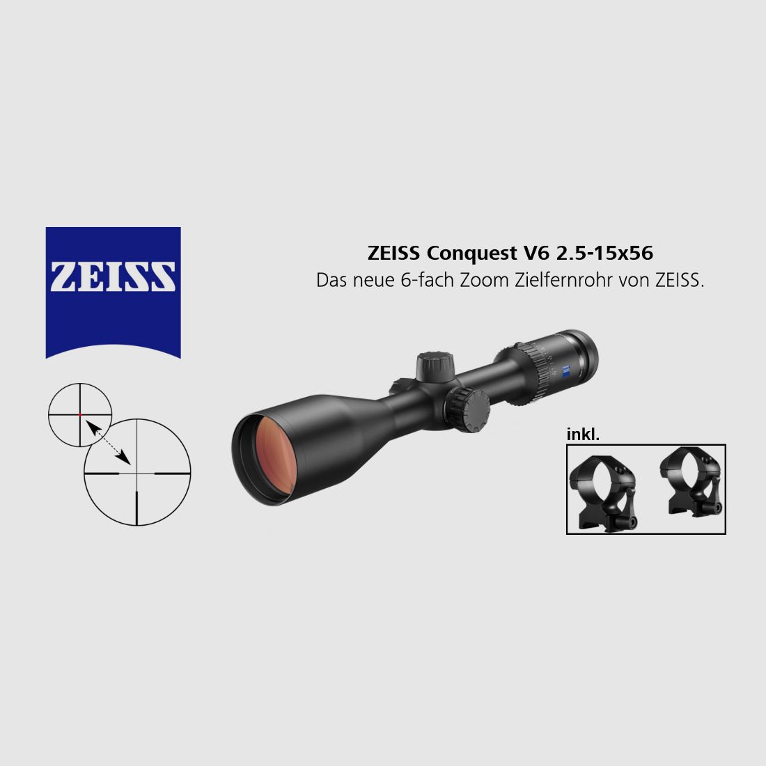 Bergara  B14 B&H Prohunter Flex LINKS Lochschaft inkl. Zeiss V6 2,5-15x56 fertig montiert / Optional: Brenner Schalldämpfer