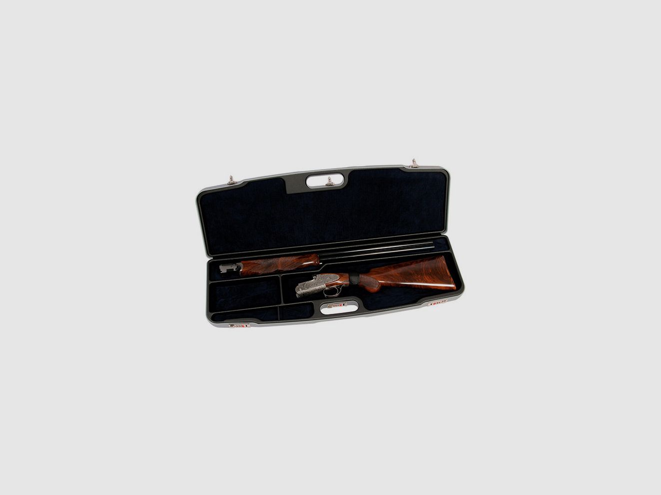 Negrini Waffenkoffer für zerlegtes Gewehr, Innenvelours, unterteilt