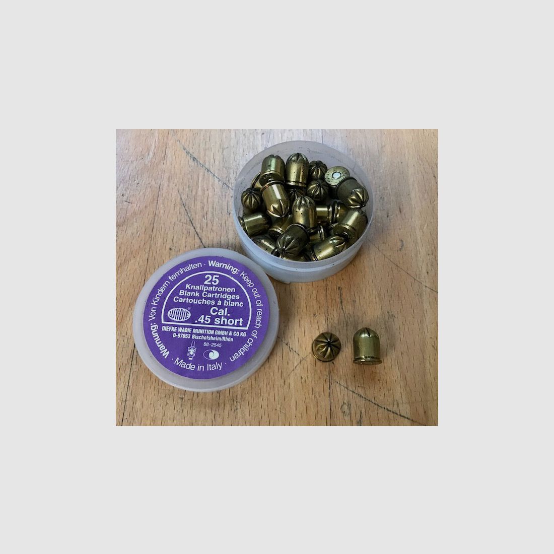 Blank cartridges .45 Short Blank cartridges 25 pcs