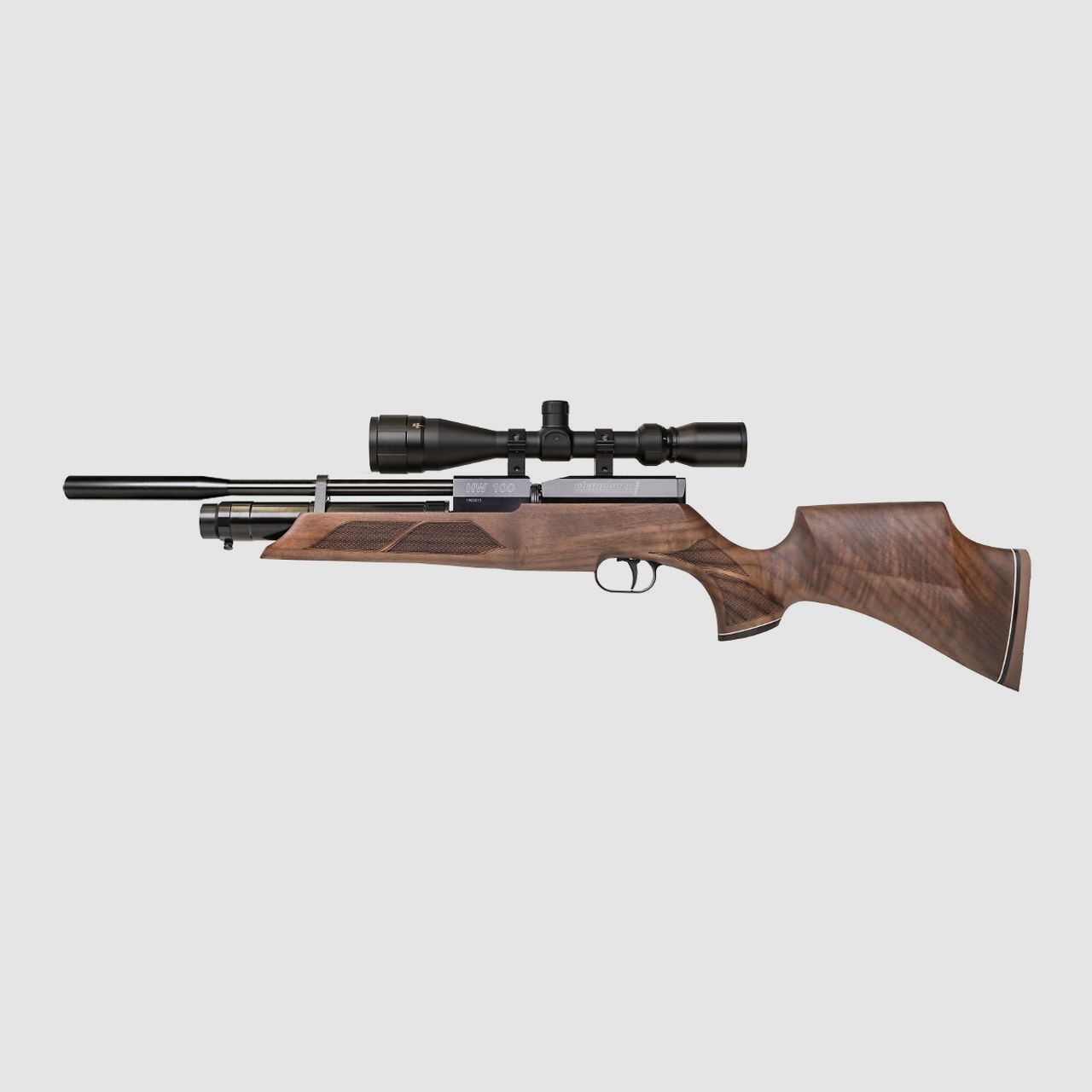 Pressluftgewehr Weihrauch HW 100 SK Carbine Nussbaumholz Sportschaft Kompensator Kaliber 5,5 mm (P18)