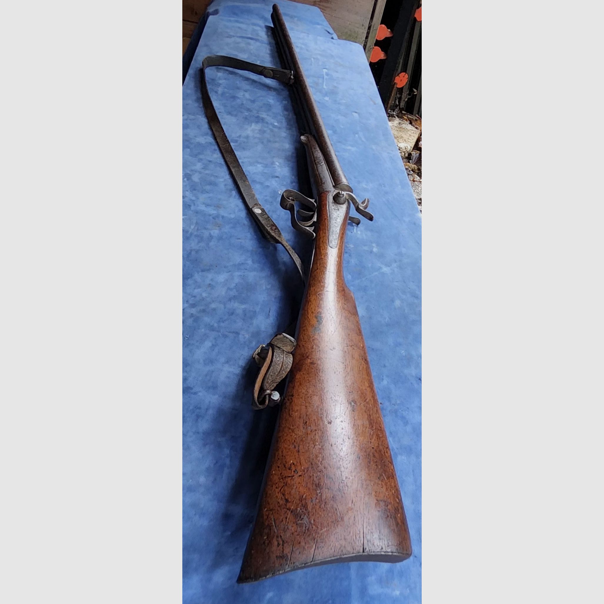 Doppelläufiges Lefaucheux-Gewehr Kal. 16, restaurierungsbedürftig, Bild 11 von 13