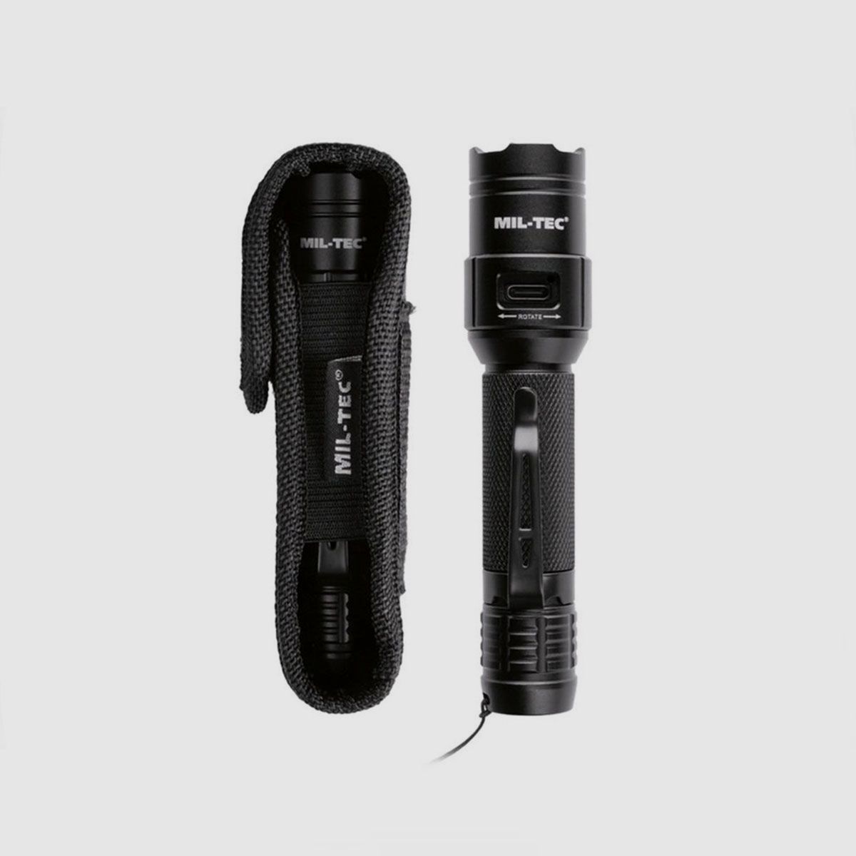 MIL-TEC – WIEDERAUFLADBARE TAKTISCHE TASCHENLAMPE 450 LUMEN, Bild 2 von 2