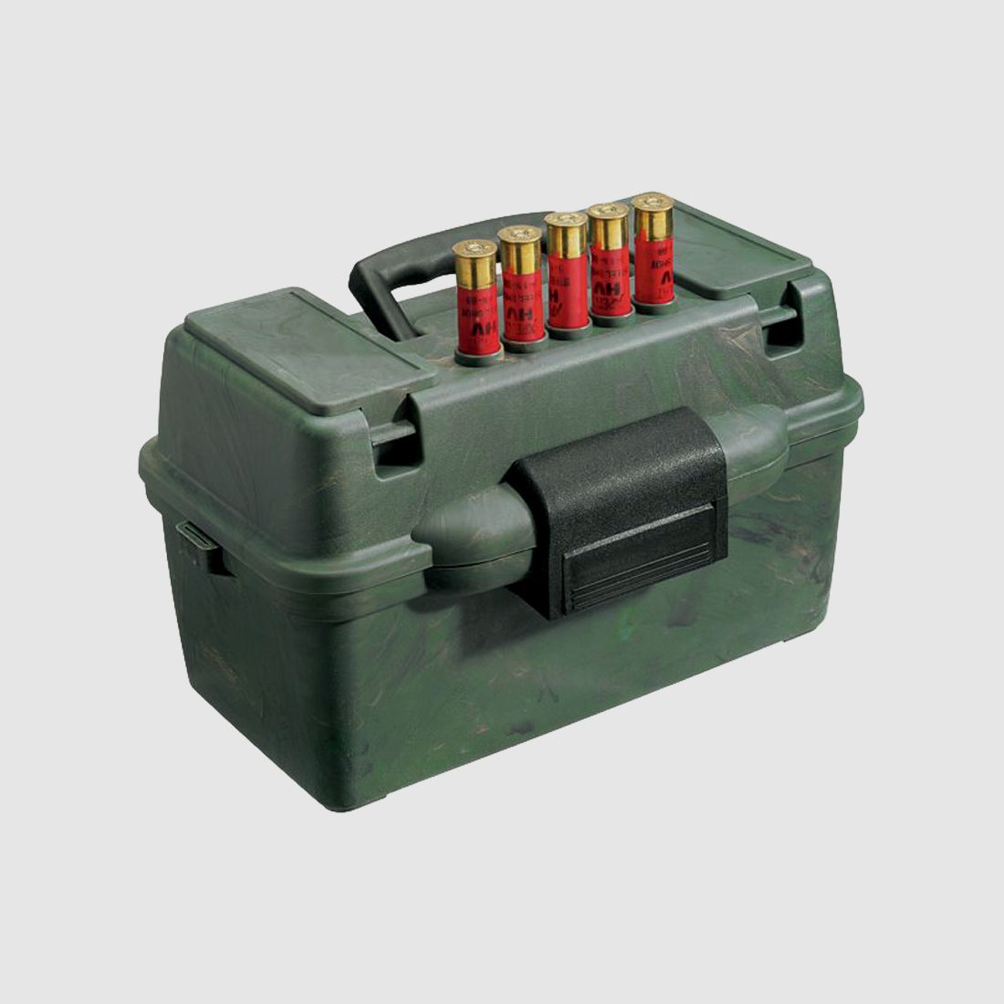 MTM Deluxe Scatola per cartucce a pallini SF-100D-09 camo con manico per il trasporto per 100 cartucce a pallini .12 / .20