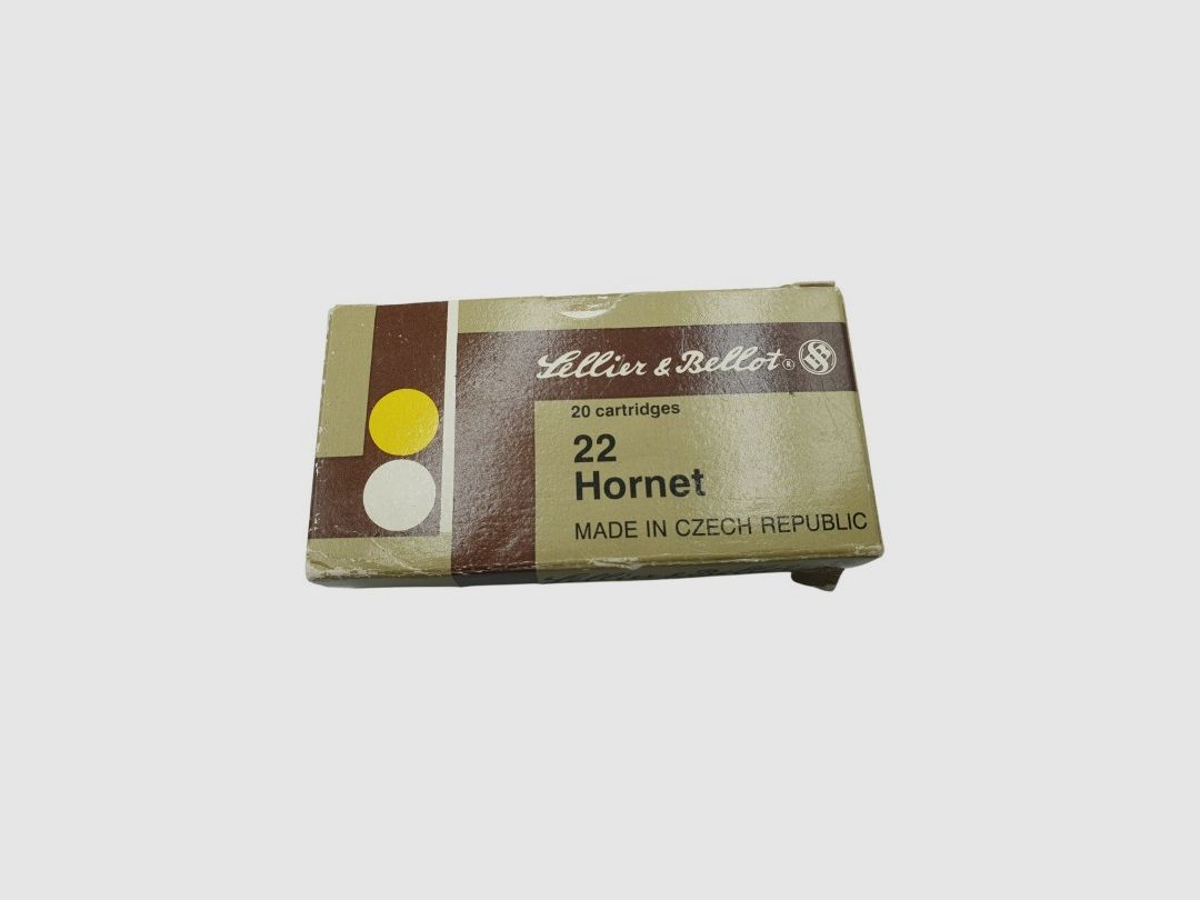 DESTO AMMO - LOT OF 55 SELLER & BELLOT CARTRIDGES .22HORNET FMJ 45gr, image 2 of 8