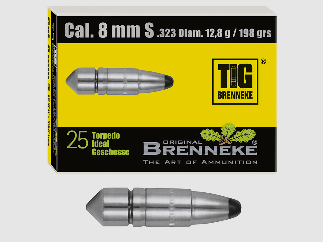 Balle Brenneke 8mm S (.323) TIG 12,8g / 198grs 25 pièces