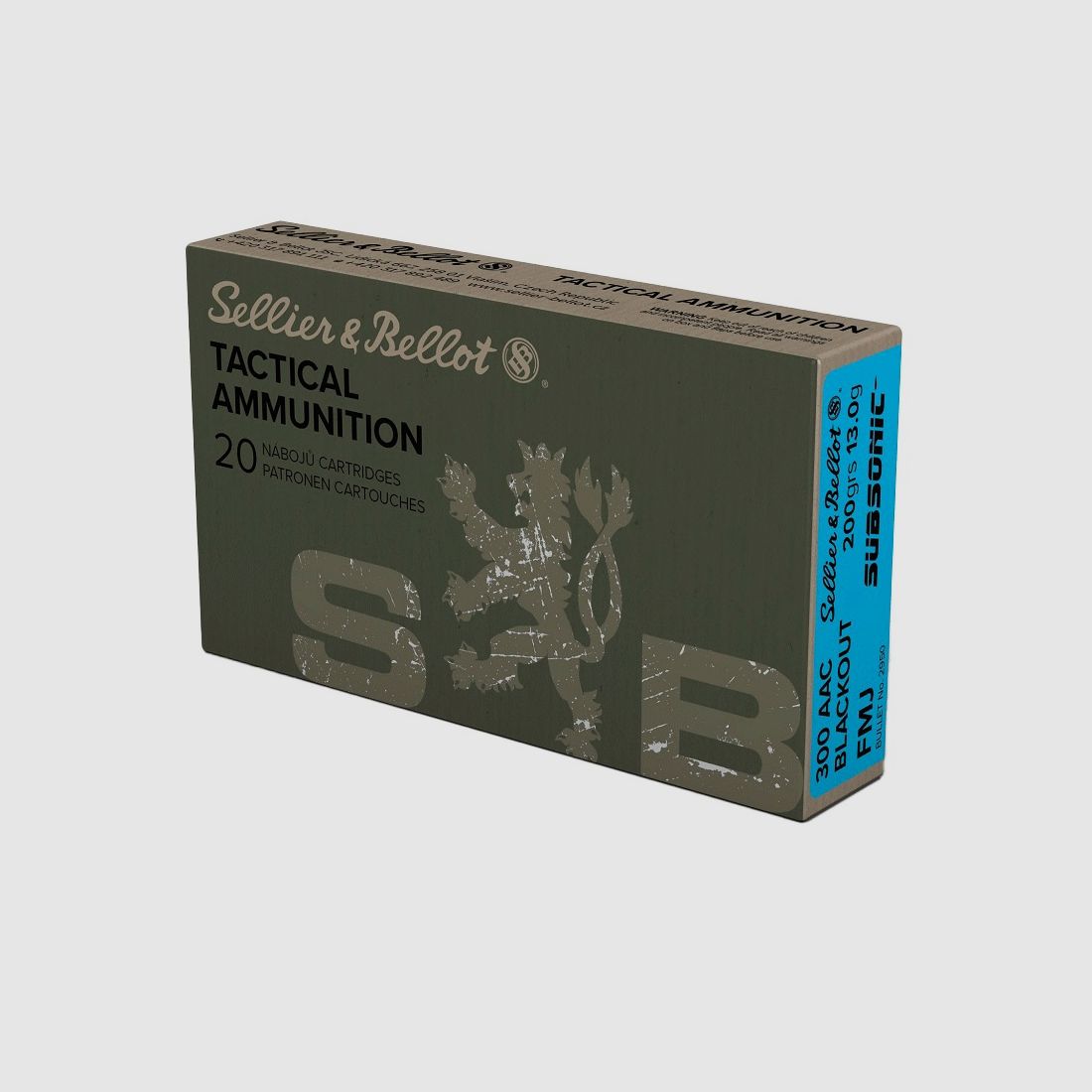 SELLIER & BELLOT PATRONEN SB 300 AAC BLACKOUT FMJ 200/13G SUBSO, Bild 1 von 2