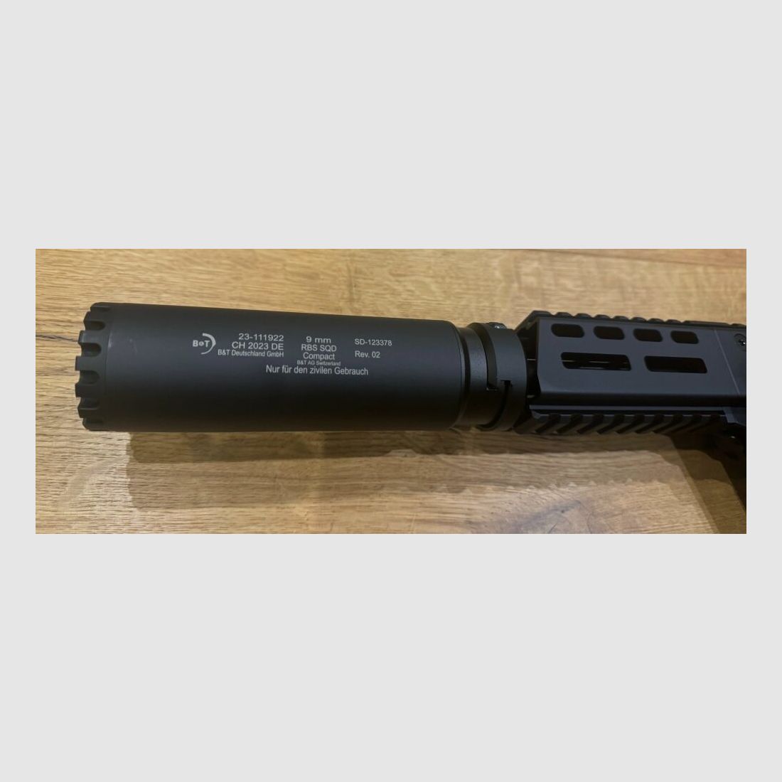 B&T AG (Brügger and Thomet) GHM9 Glock self-loading rifle with silencer