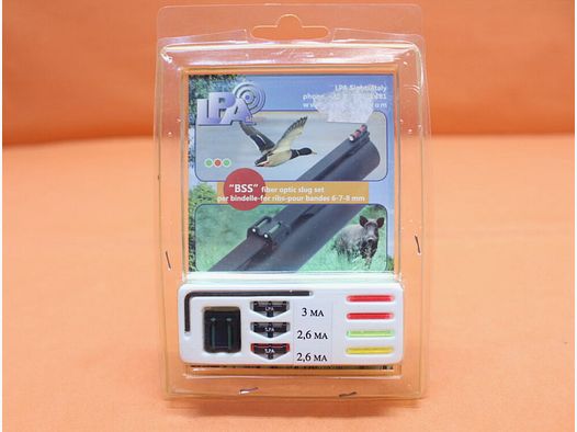 LPA. LPA Fiber-Optic Slug Set (BSS) für Flinten: aufklemmbare Fiber-Optic Kimme für Laufschienen