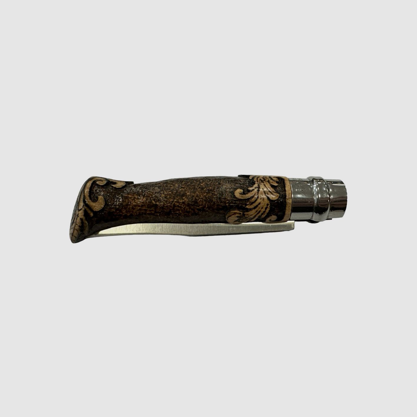 Knife – Opinel – N.8 Inox with hand-carved ornaments, image 3 of 4