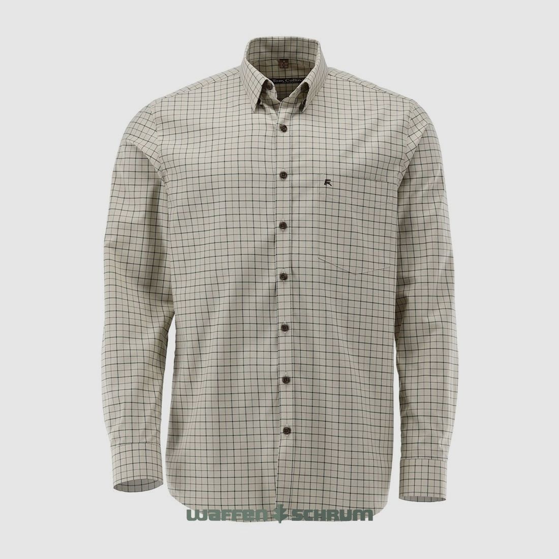 Camicia Tom Collins Regular Fit con ricamo Ecru