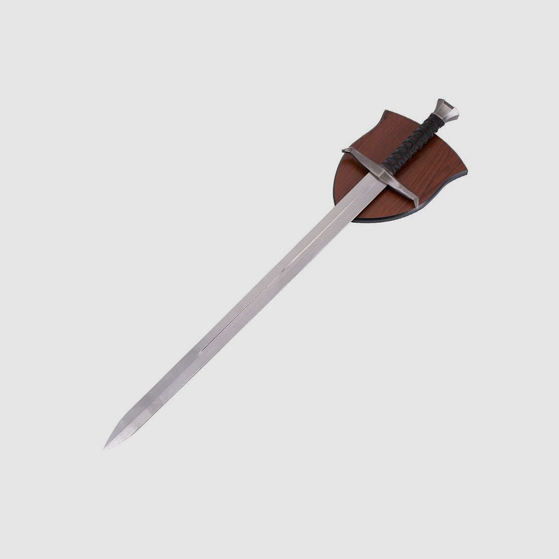 Templar sword with wall mount and engravings