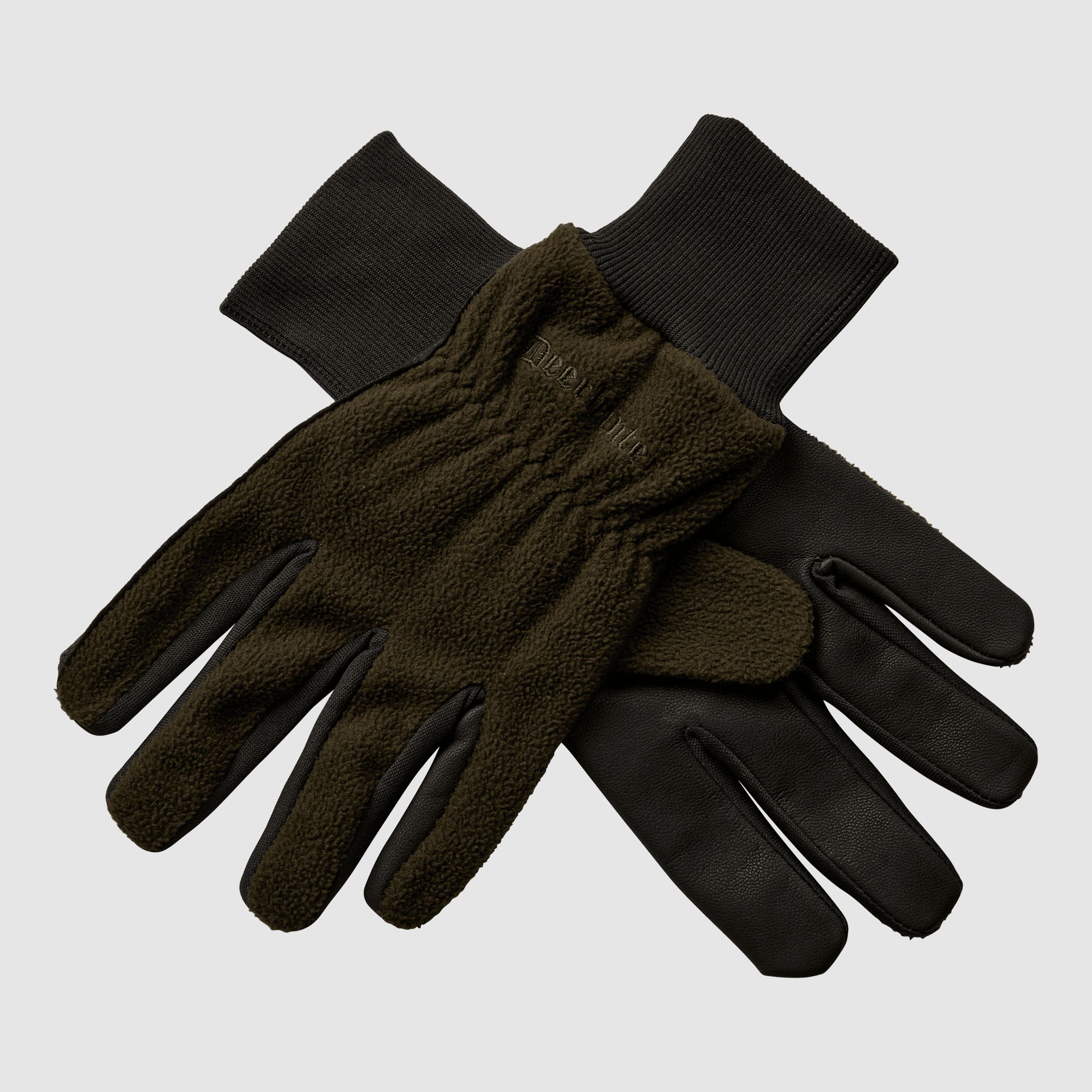 Deerhunter Fleece Gloves w. Leather Art Green XL
