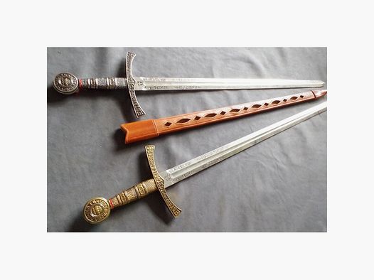 Edles Schwert King Arthurs , König Artus Excalibur edler Scheide mit verzierter Klinge Denix