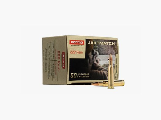 NORMA Jaktmatch .222 Rem. FMJ 3,6g/55gr