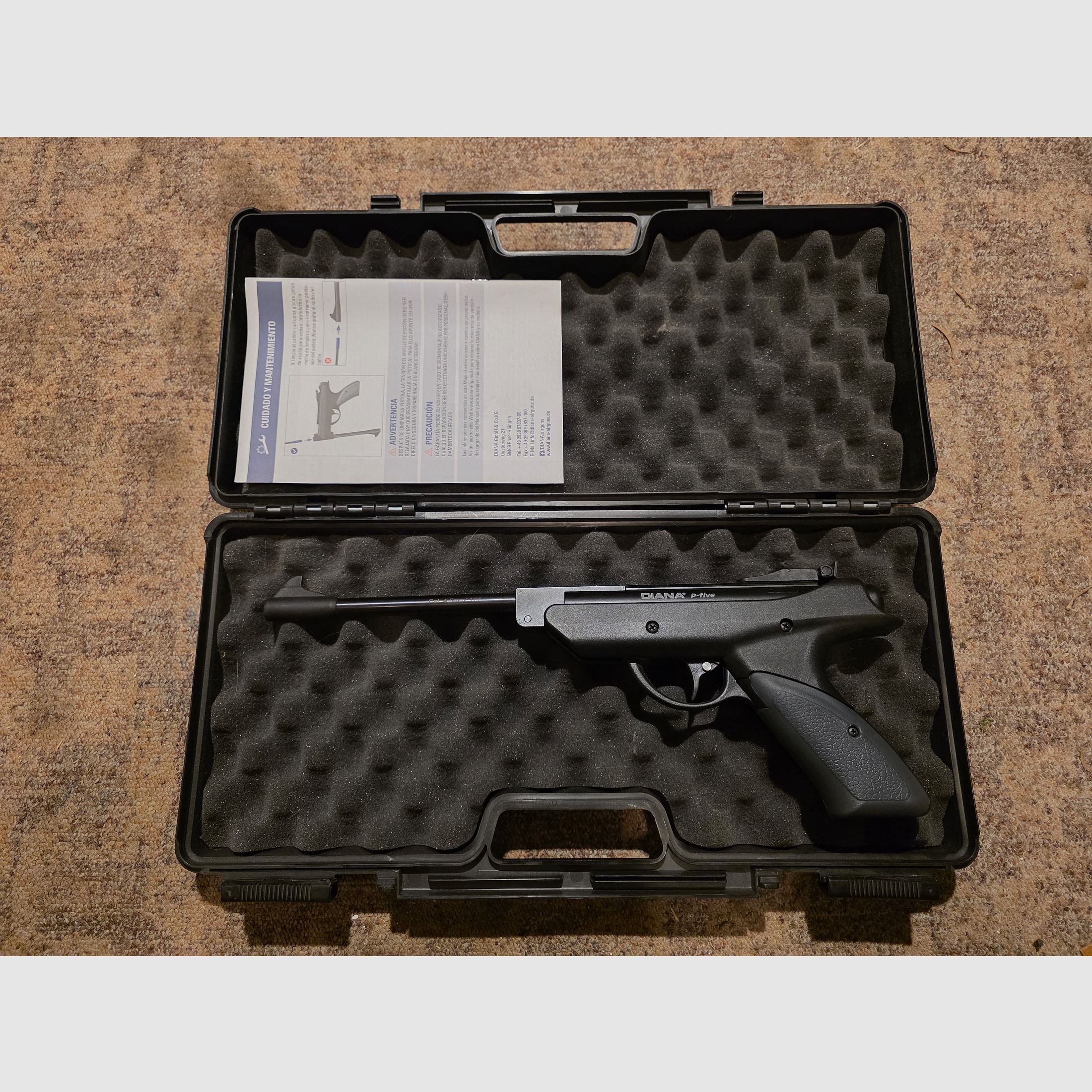 Diana Knicklauf air pistol p-five 4.5mm diabolo