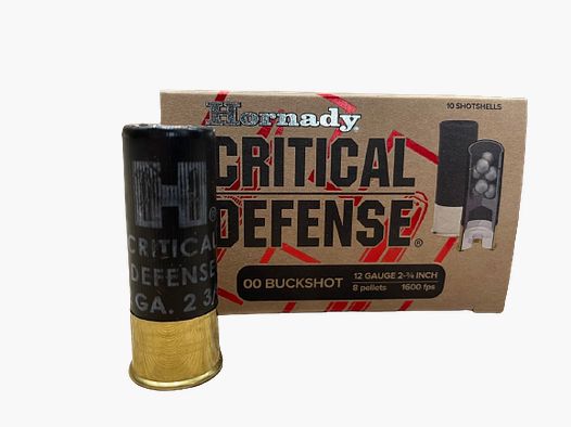 HORNADY CRITICAL DEFENSE - 12/70 - 00 BUCKSHOT - 10 CARTOUCHES