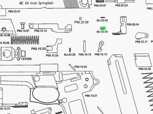 Rastkugel fĂĽr Schreckschuss-, Gas-, Signalpistole Melcher ME 69 Springfield, Ersatzteil