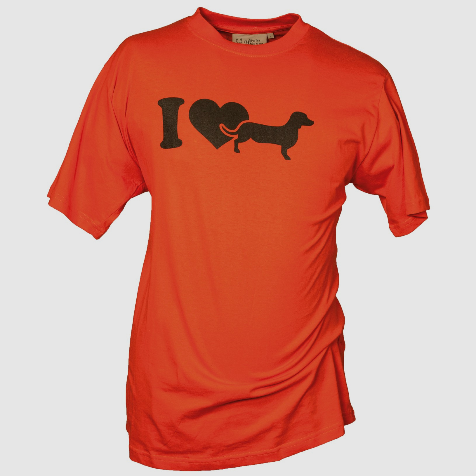 Hubertus-Hunting I love Teckel orange T-Shirts Herren
