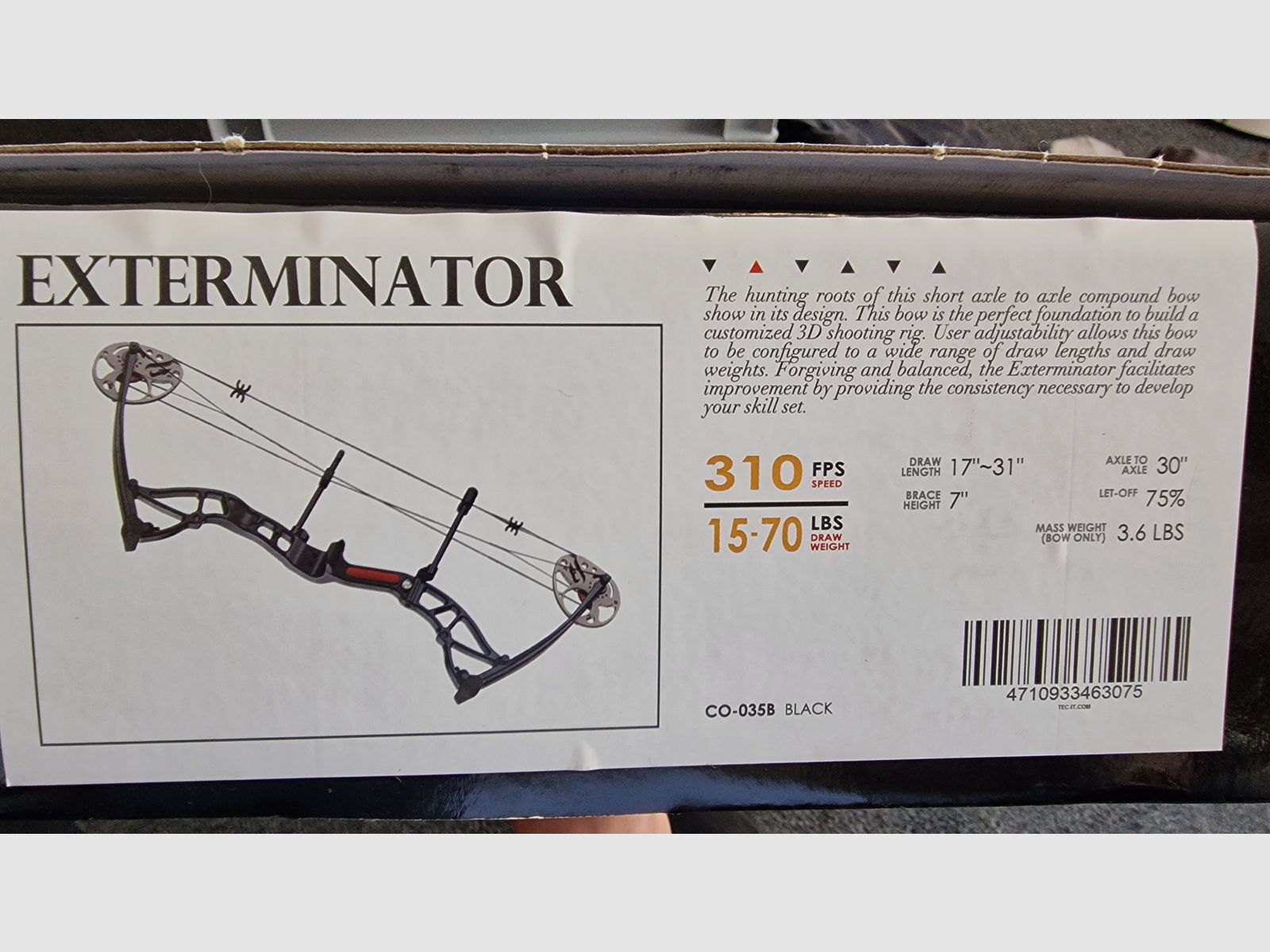EK Archery Exterminator 15-70 lbs Compoundbogen inkl. Versand