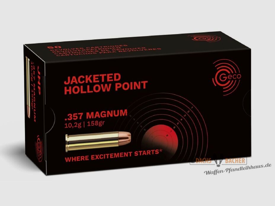GECO .357 Magnum JHP Jacketed Hollow Point 10,2g/158gr 50 Schuß