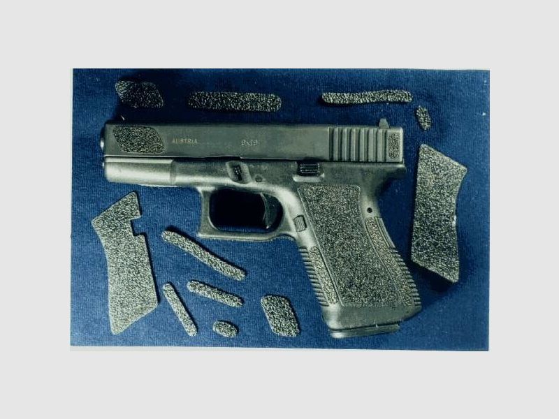 Diverse Griffschalen f. Glock 17/18/22/24/31/34/35 o.Fingerrillen Decal-Tape Sand