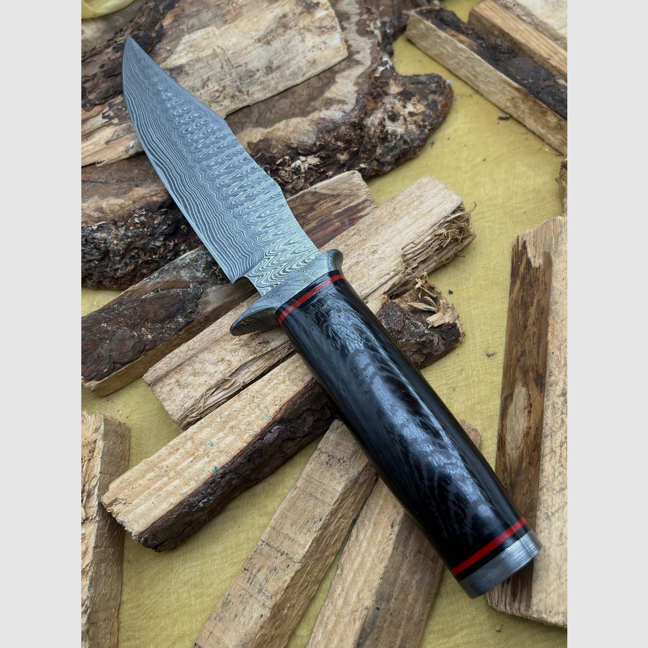 Jachtmes Damaststaal 