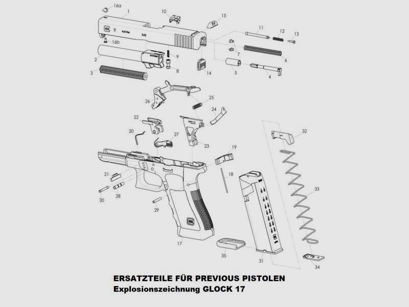 GLOCK Tuning/Ersatzteil f. Pistole Auszieher #10 Gen3/4 f. 17,19,25,26,28,34